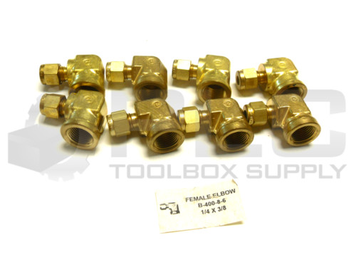 NEW LOT OF 8 SWAGELOK B-400-8-6 FEMALE CONNECTOR 1/4 X 3/8