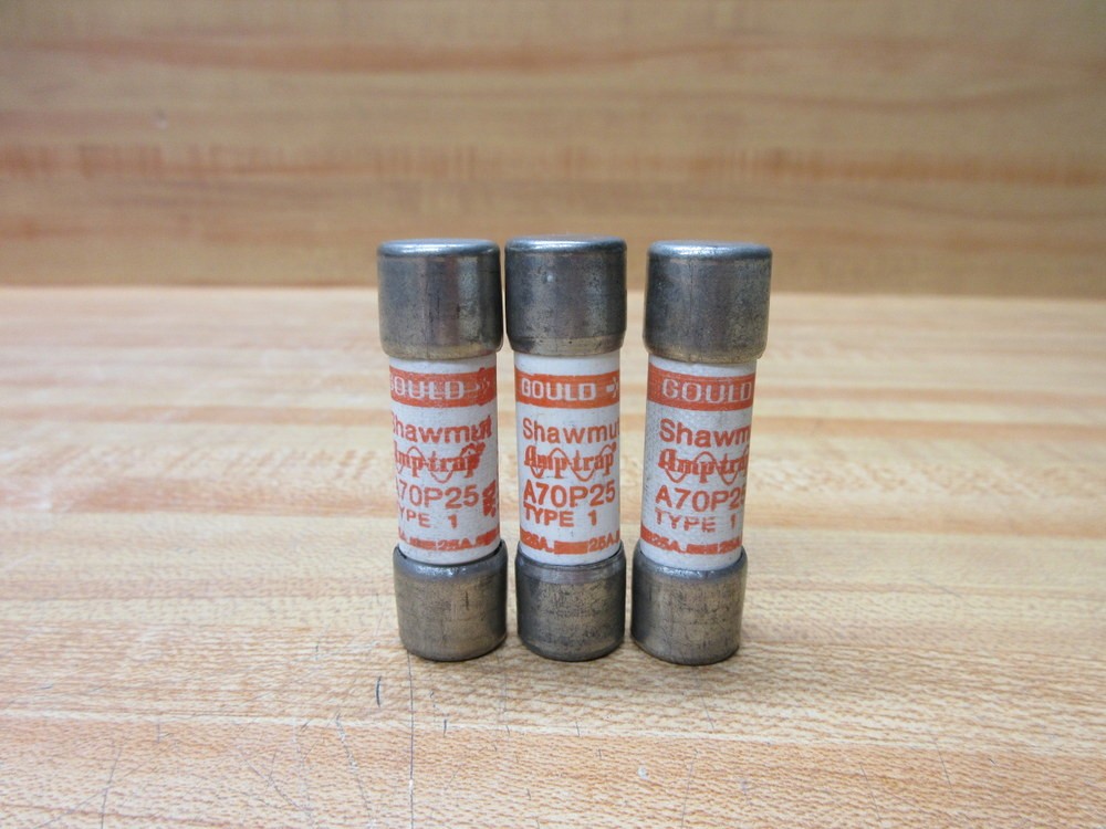 Gould Shawmut Ferraz A70P25-1 Mersen Amp-Trap Fuse A70P25 (Pack of 3)