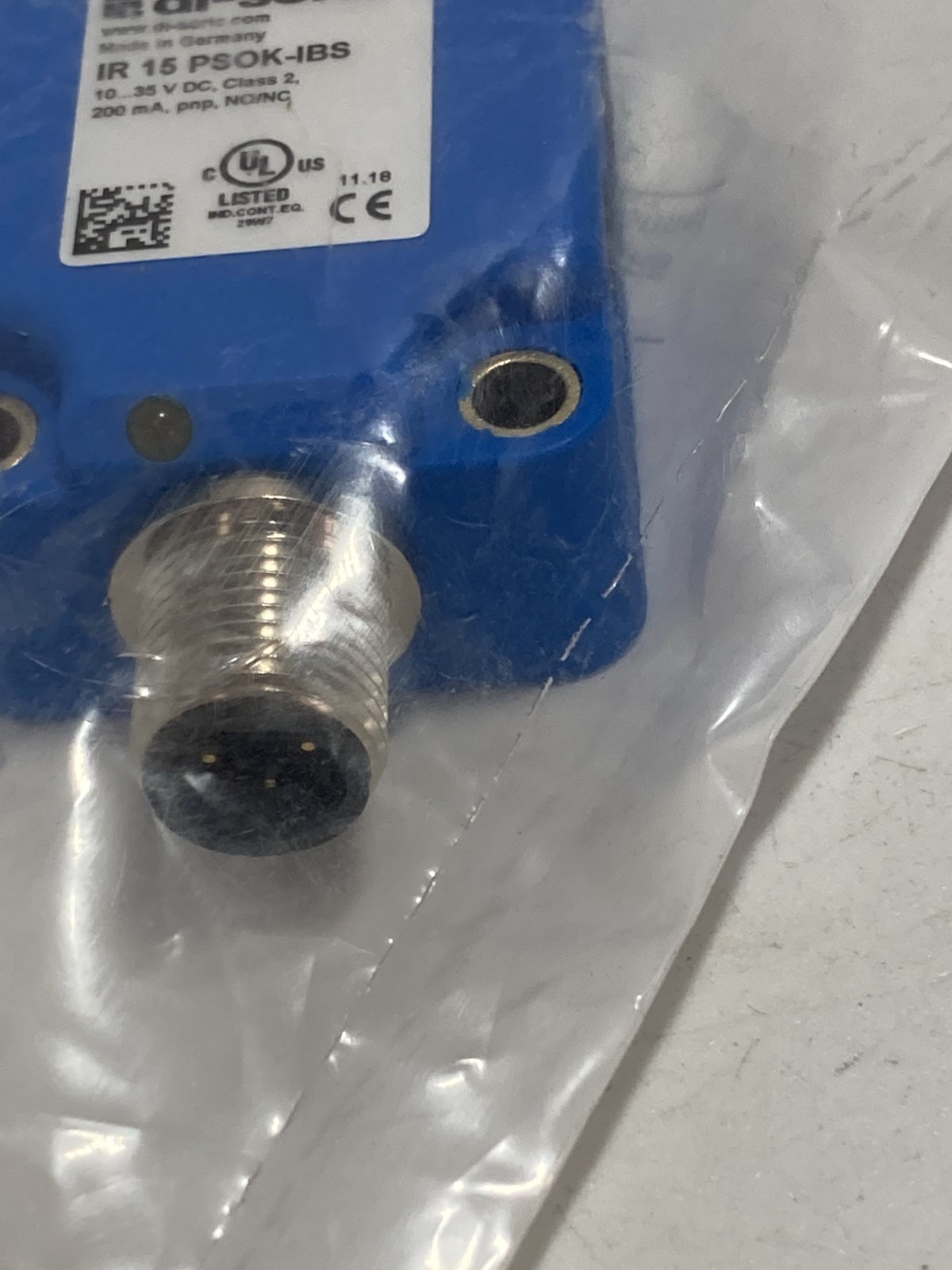 DI-SORIC IR 15 PSOK-IBS INDUCTIVE RING SENSOR 10-35VDC NO/NC 200MA NIB