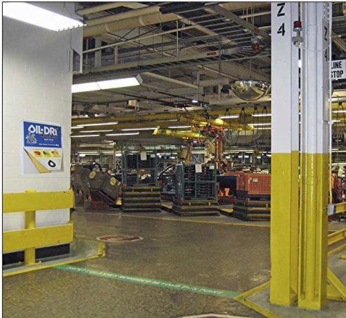Oil Dri L72320 put over the spill yellow Quick-Sorb Oil pad for high visibility,