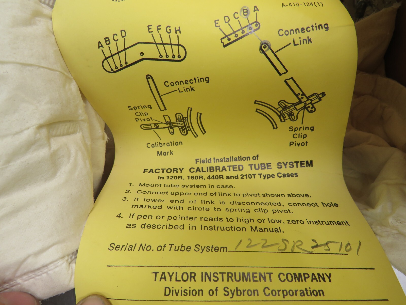 Taylor Instruments 122SR25101 Tube System 125-225F