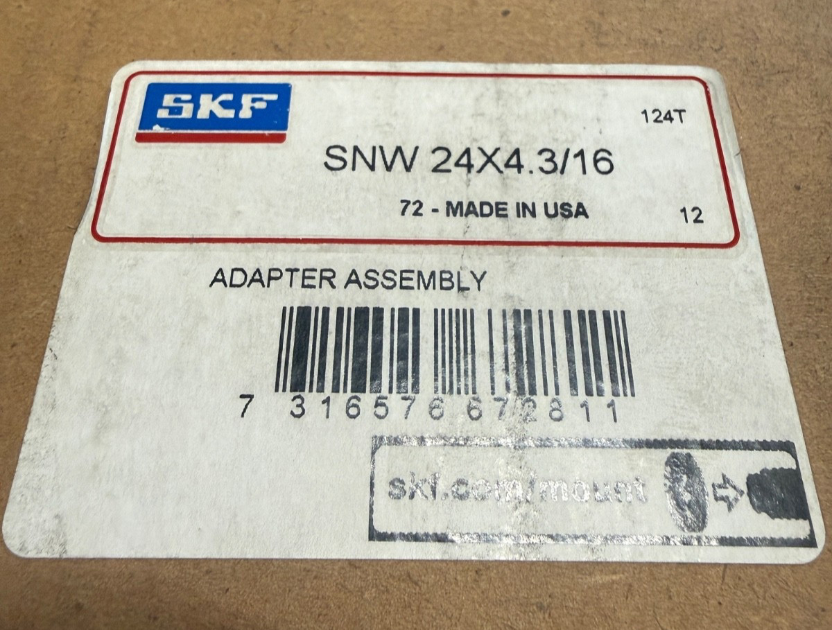 SKF SNW24X4.3/16 ADAPTER SLEEVE SNW24X4316 (NEW)