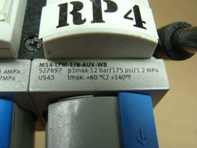 FESTO FILTER REGULATORS MS4-LFR-1/8-D6-ERM-AS 529164 & MS4-LFM-1/8-AUV-WB 527697