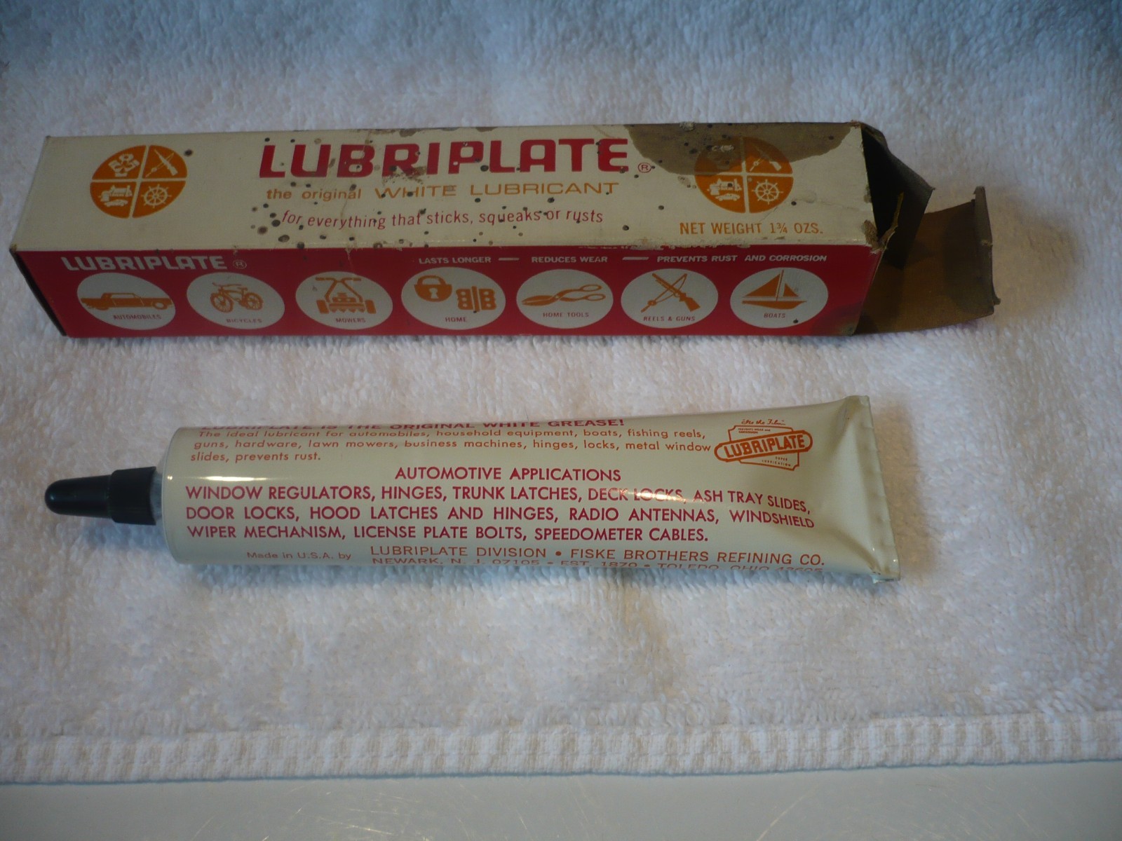 vintage tube of Lubriplate THE ORIGINAL WHITE GREASE with original box free ship