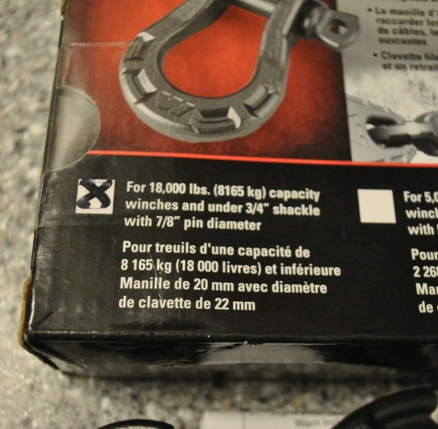WARN 92093 Epic 3/4″ Steel Winch D-Ring Shackle with 7/8″ Pin: 9 Ton (18,000 Lb)