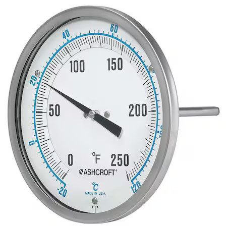 Ashcroft 50Ei60r Dial Thermometer, Bi-Metallic, Ss Case