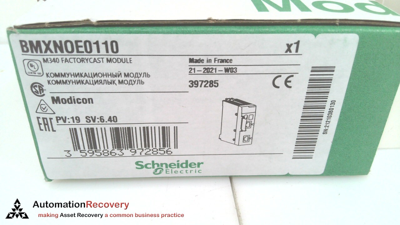 SCHNEIDER ELECTRIC BMXNOE0110, MODICON ETHERNET TCP/IP NETWORK MODULE, N #325505