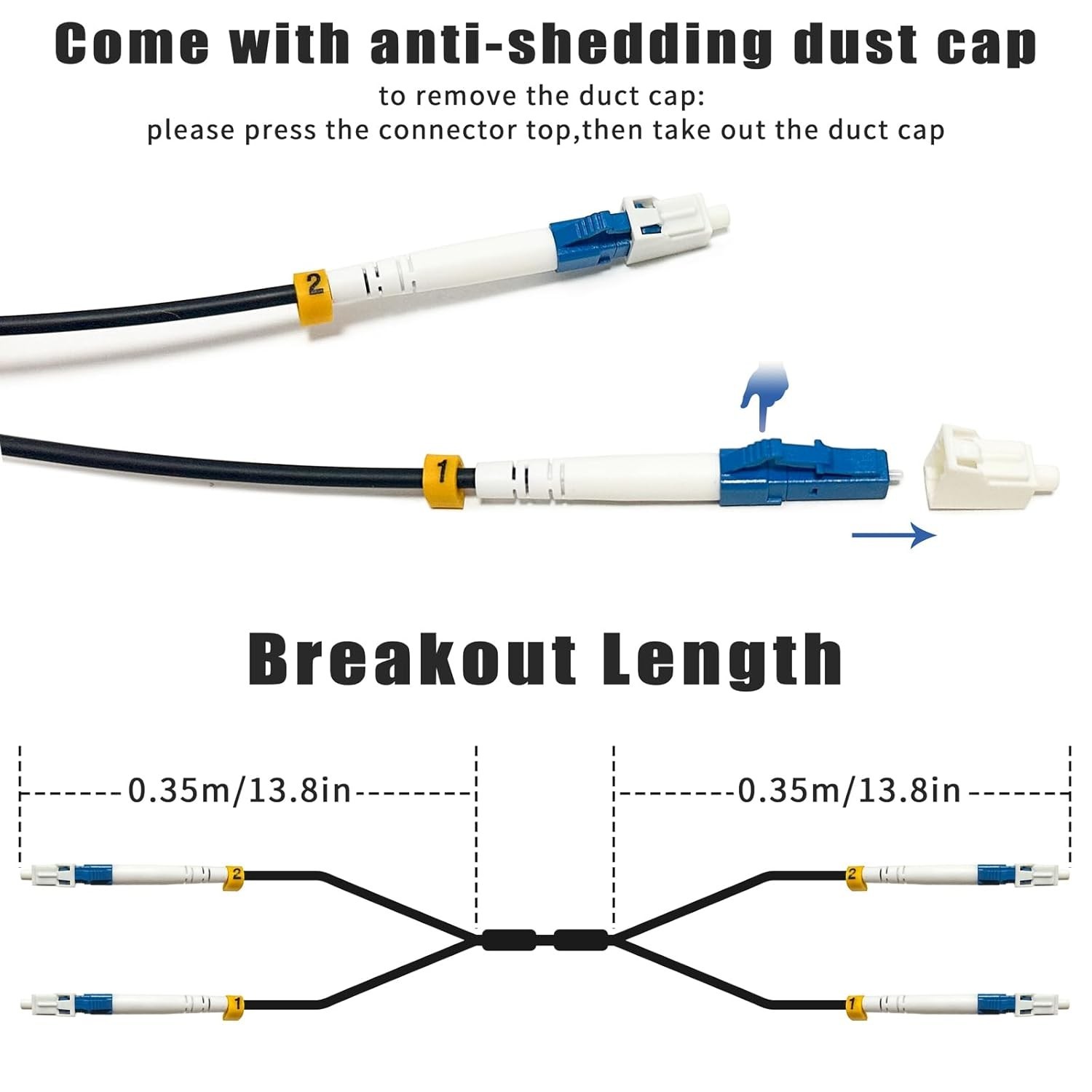 65ft/20m LC to LC Armored Outdoor Fiber Optic Cable Single Mode Duplex Fiber…