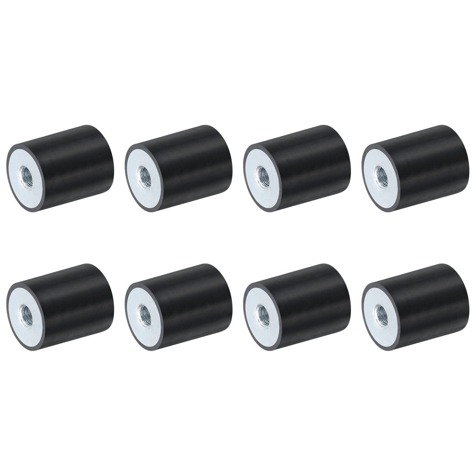 8Pcs 25 x 30mm M8 Thread Female Rubber Mounts, Silent Block Base Block