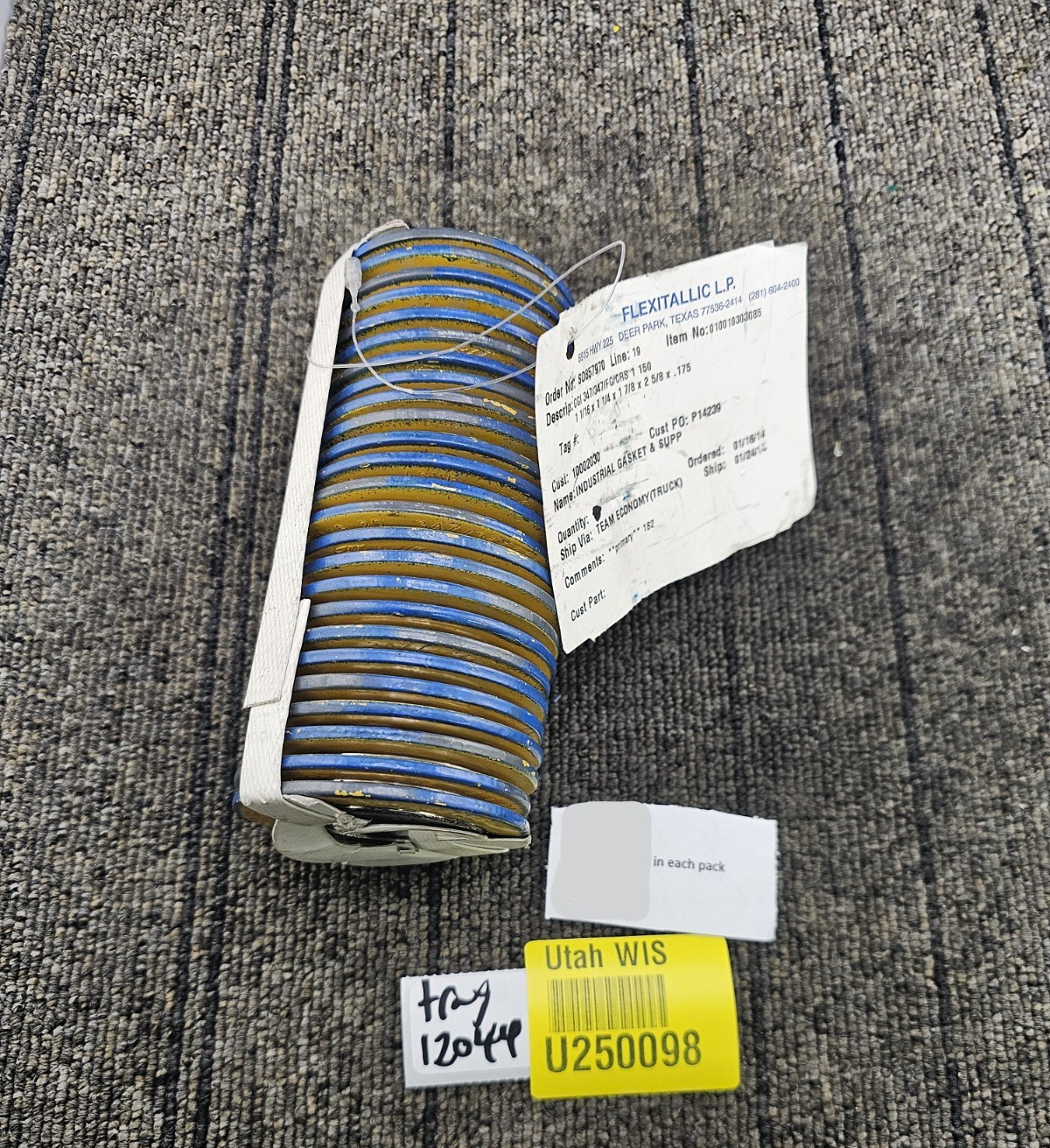 (QTY 25) FLEXITALLIC: Spiral Wound Gaskets 1-1/16 x 1-1/4 x 1-7/8 x 2-5/8 x .175