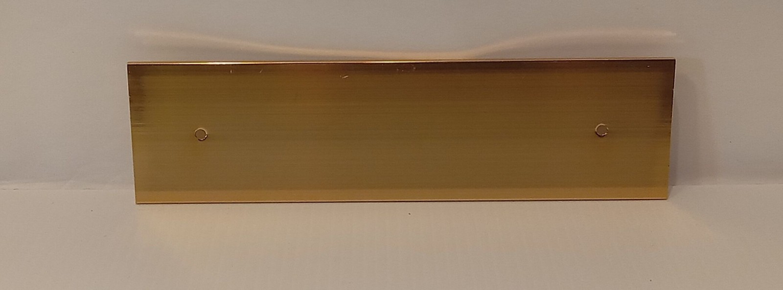 1 NEW UNBRANDED OFFICE DOOR/WALL NAME PLATE BRASS TONE 8X2 1/4IN *MAKE OFFER*