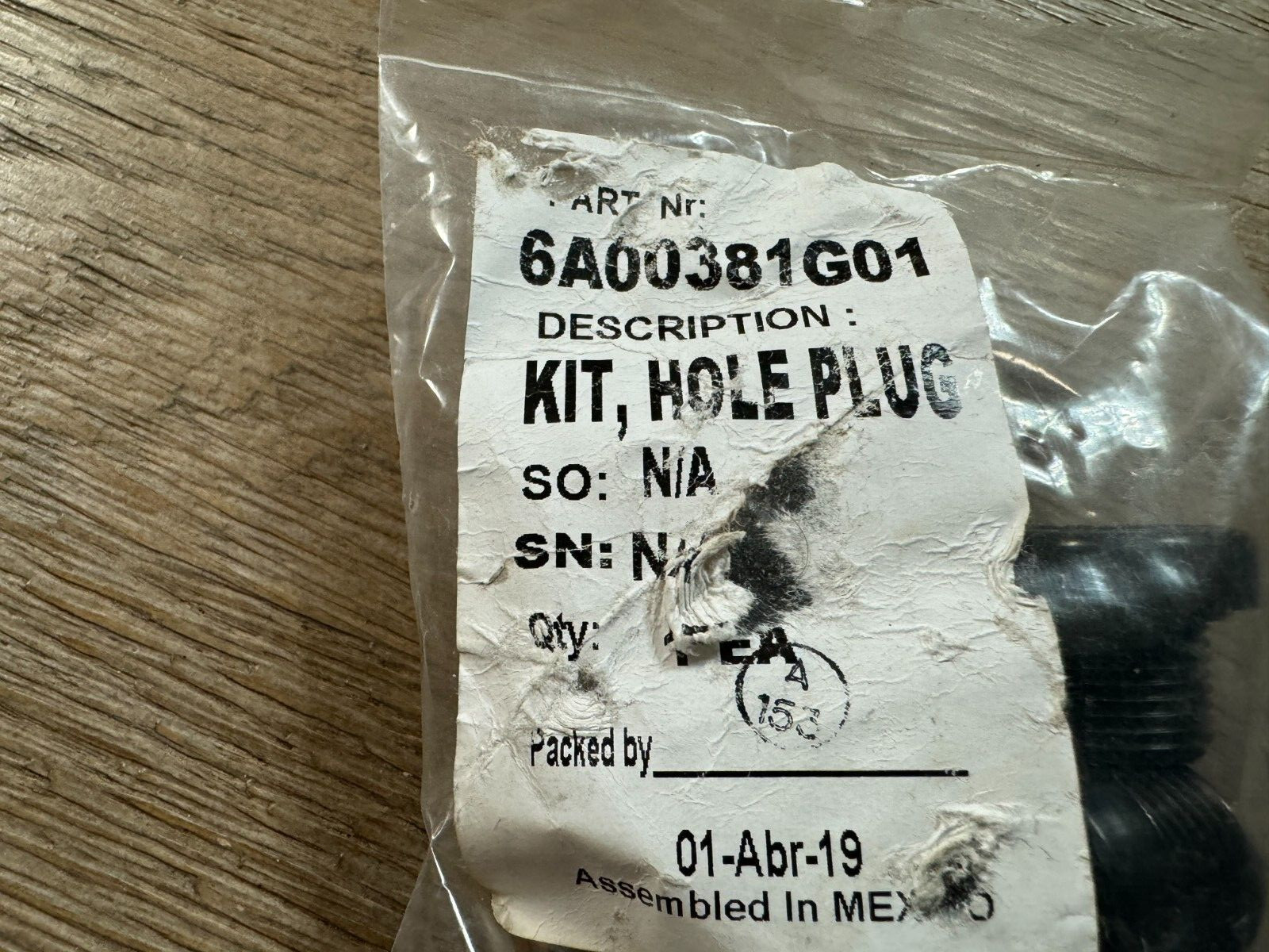 Rosemount 6A00381G01 Hole Plug Kit