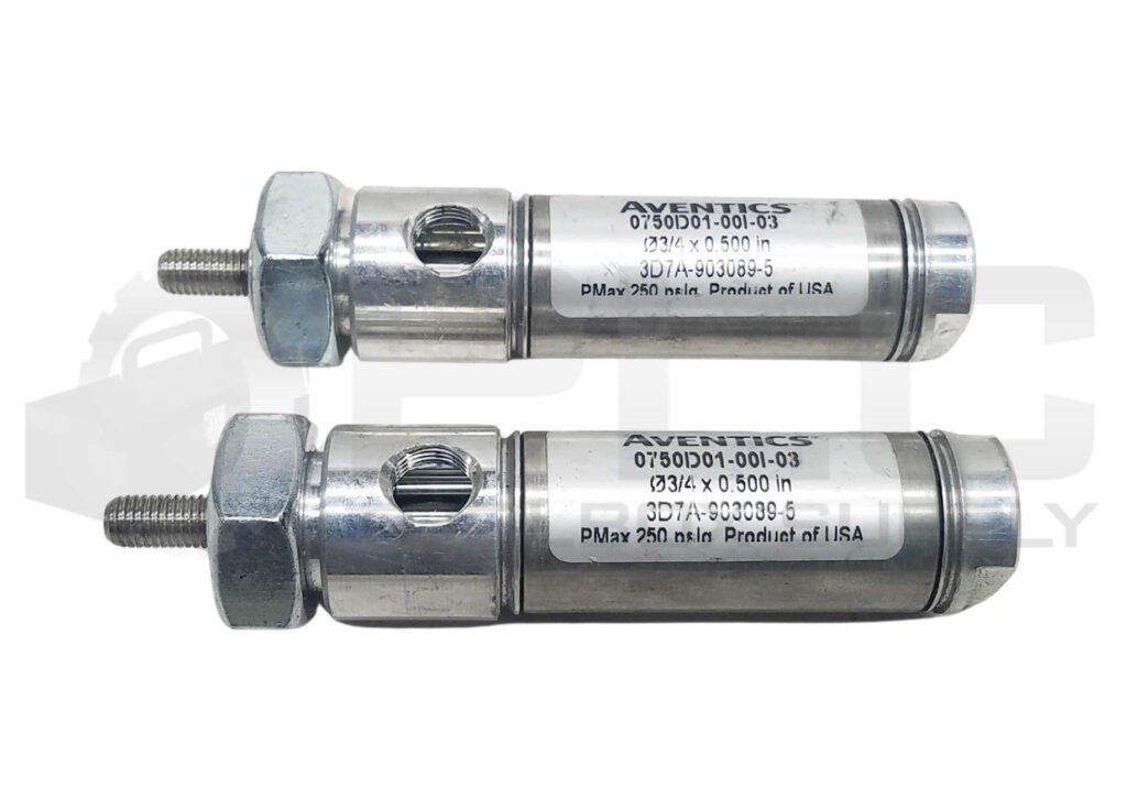 LOT OF 2 NEW AVENTICS 0750D01-00I-03 PNEUMATIC CYLINDER, 3/4″ BORE 0.500″ STROKE