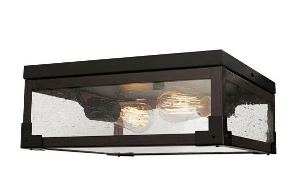 G E Williamsburg 2-Light Dark Bronze Flush Mount Light