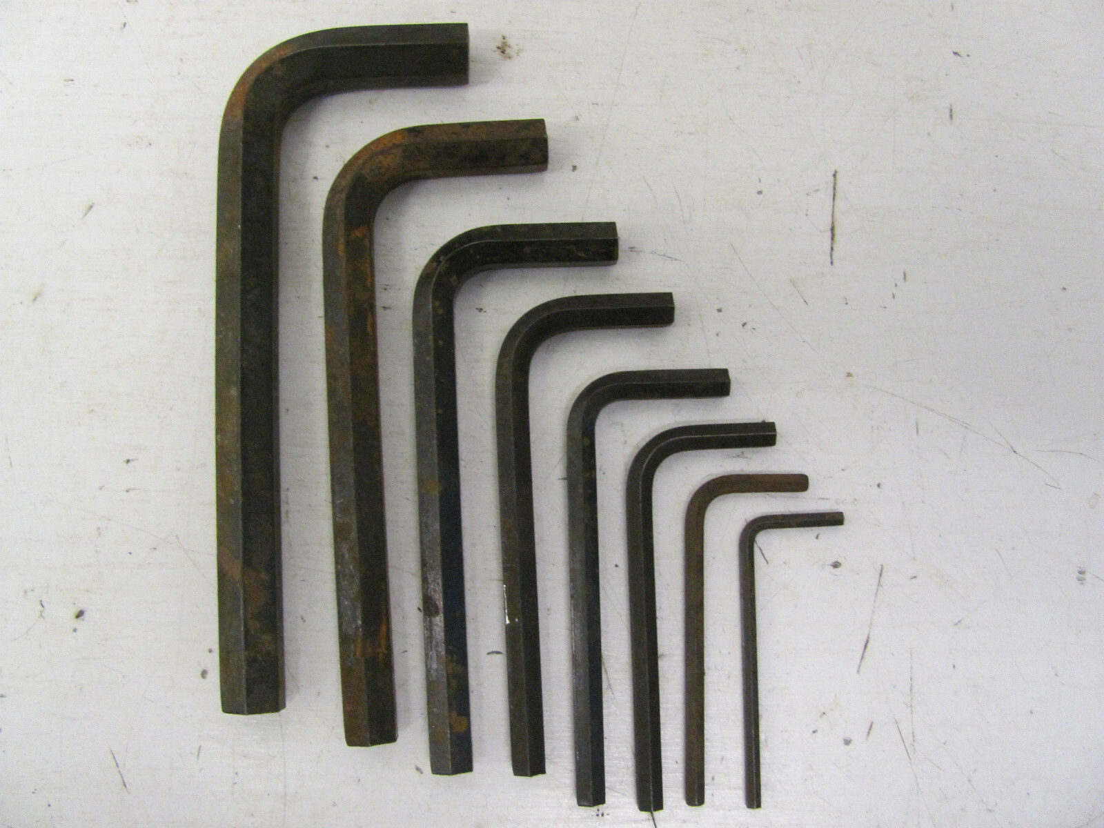 LOT OF 8 SHORT ARM ALLEN HEX KEY WRENCHES 7/64 9/64 3/16 7/32 1/4 5/16 3/8 7/16