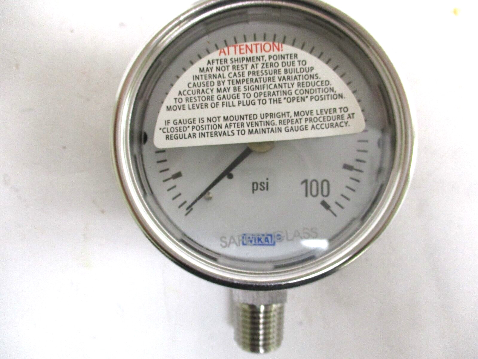 WIKA , PRESSURE GAUGE , 0-100 PSI , 1/4″ MNPT , 232.54 , 2.5″