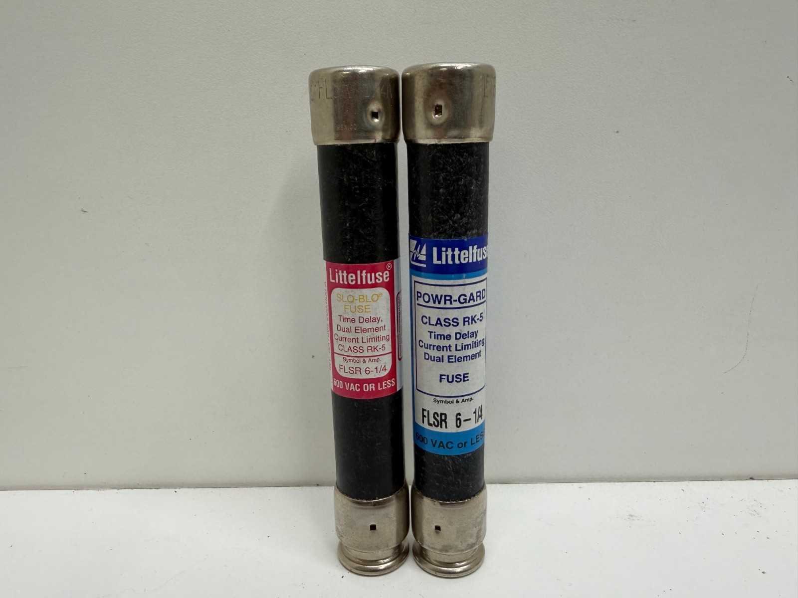LOT OF (2) NEW OLD STOCK! LITTELFUSE 6-1/4A 600V TIME-DELAY FUSES FLSR-6-1/4