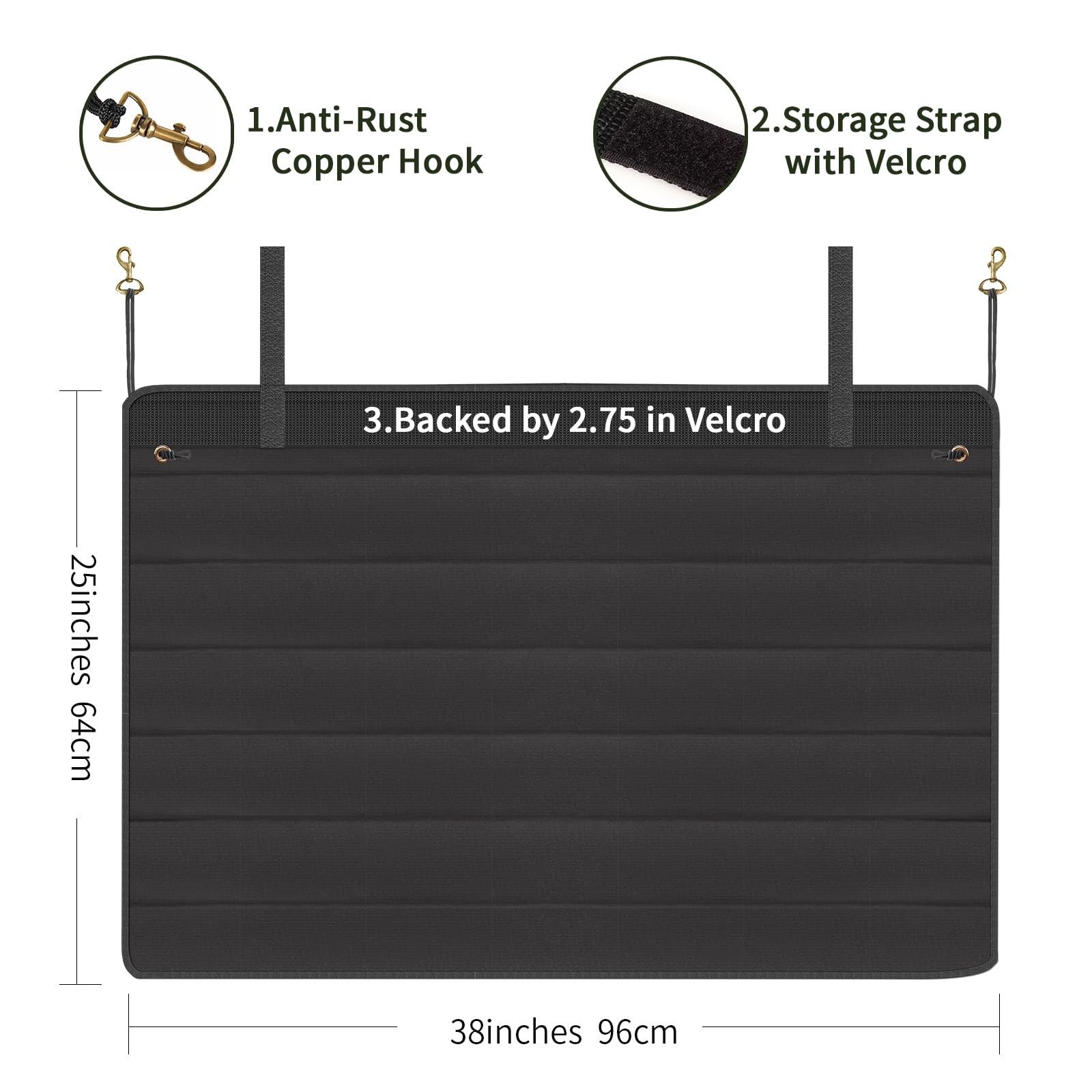 VkkArter Large 38″x25″ Rear Bumper Guard for Cars, Foldable Trunk Mat Protect…