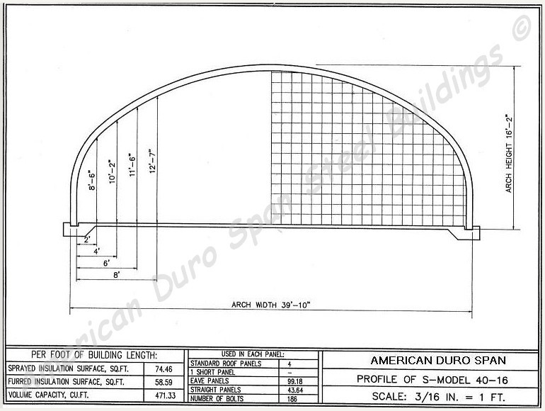 40x30x16 DuroSPAN S-Model Steel Arch Building Kit Customizable DIY Open Ends