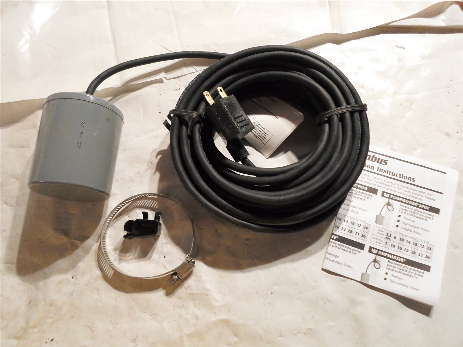 SJE Pumpmater Pump Float Switch P/N 1023521, 30 ft 230V w/ plug, SJE – Rhombus