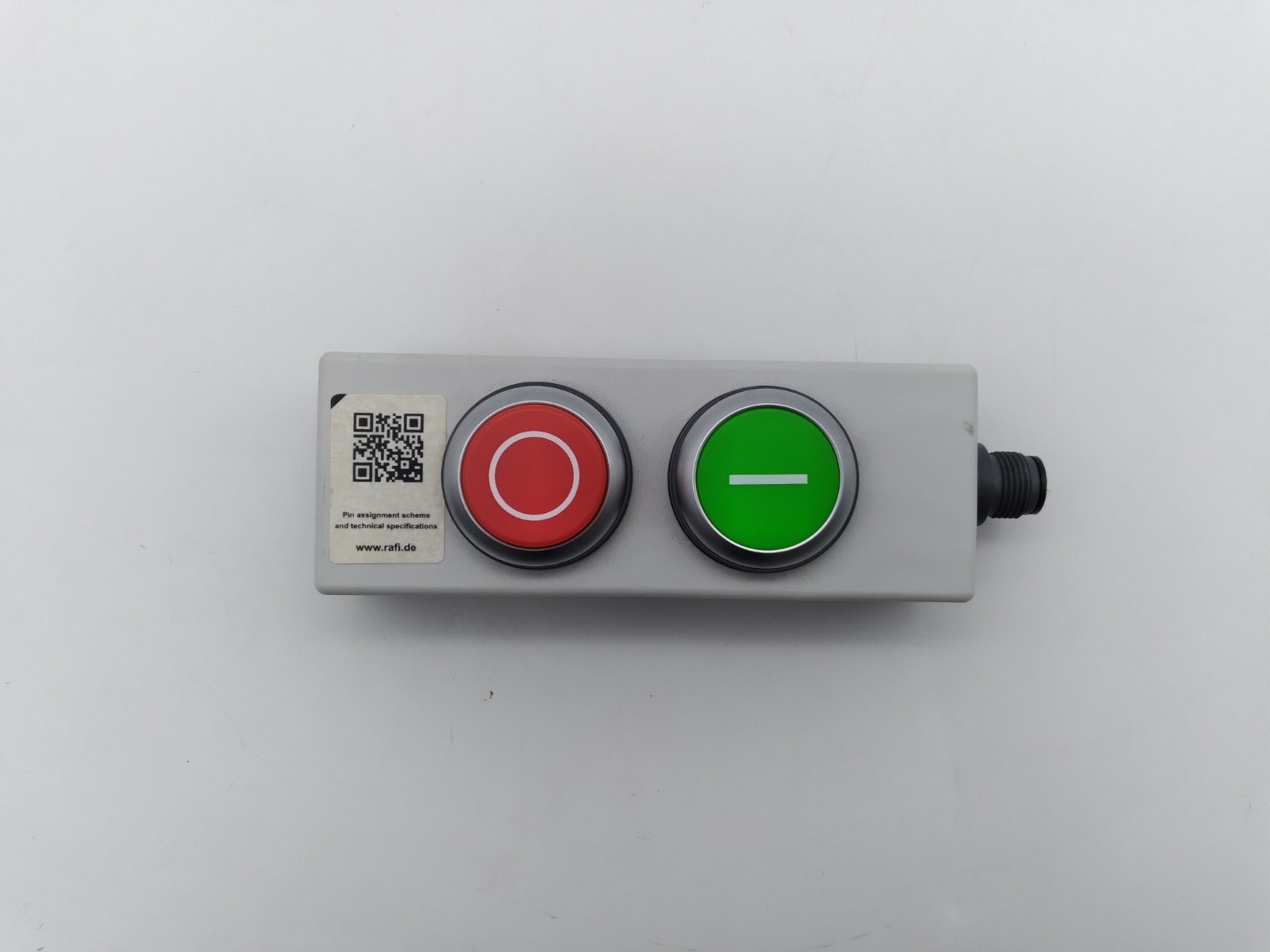 RAFI E-BOX M12, Push Button Switch, M12 8-pin A-coded, 1.22.251.242/3502