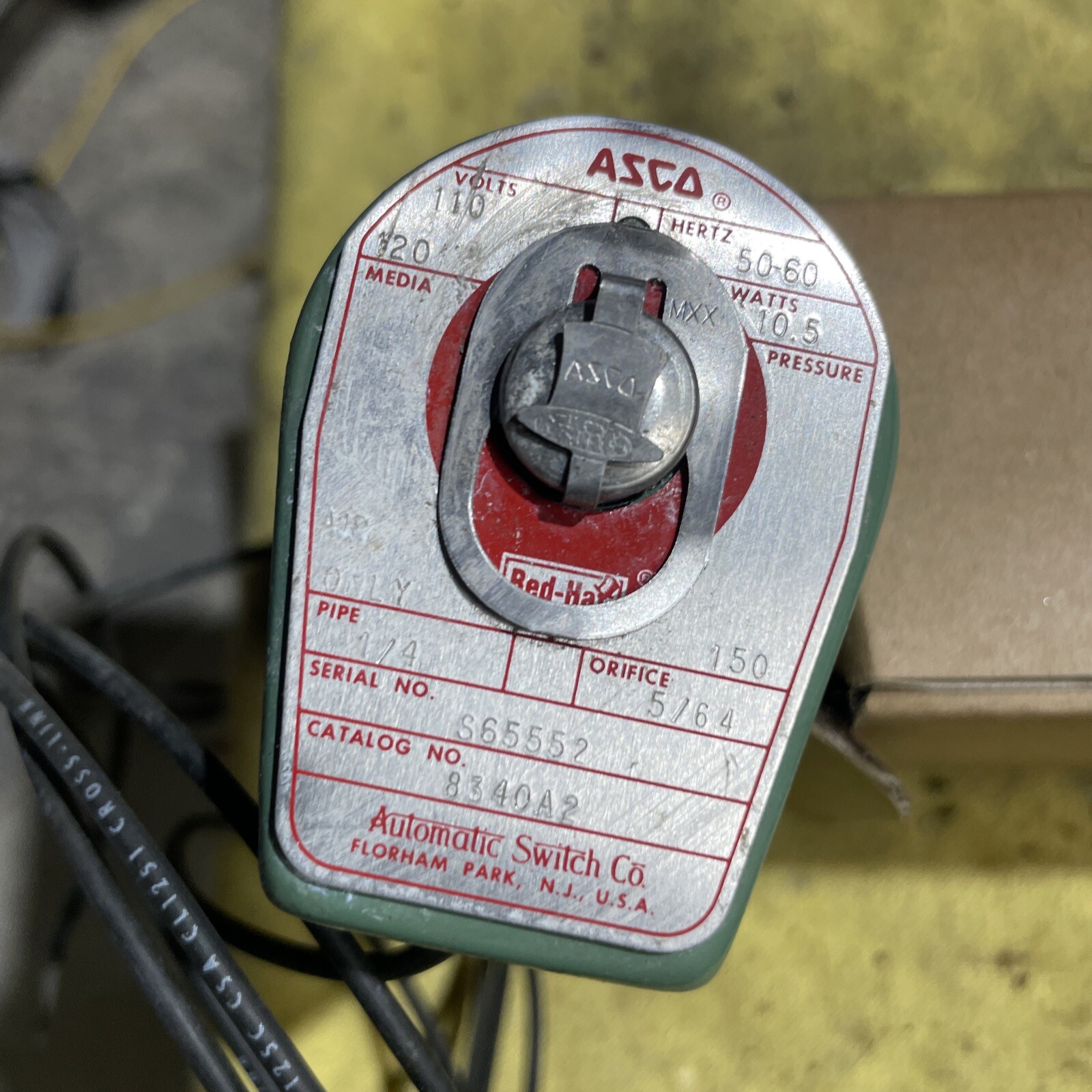 ASCO 8340A2 110/120V 150PSI 1/4″ Red Hat