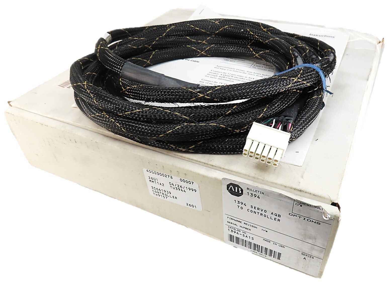 Allen Bradley 1394-SA15 Servo AQB Controller Cable 15′ (see dscp) NEW IN BOX