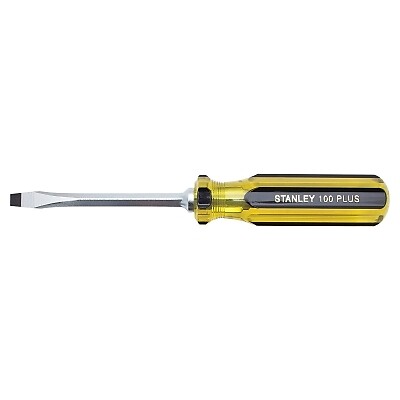 Stanley 100 Plus Square Blade Standard Tip Screwdriver 1/4″ Tip 8-3/16″ Long
