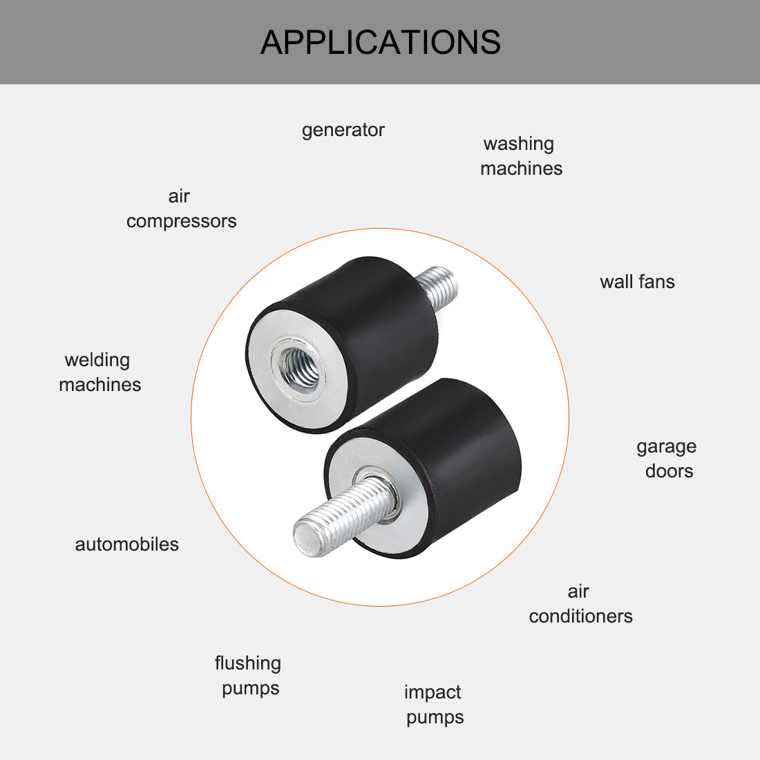 2pcs 25mm x 25mm M8 Male Female Rubber Mounts,Vibration Isolators,Shock Absorber
