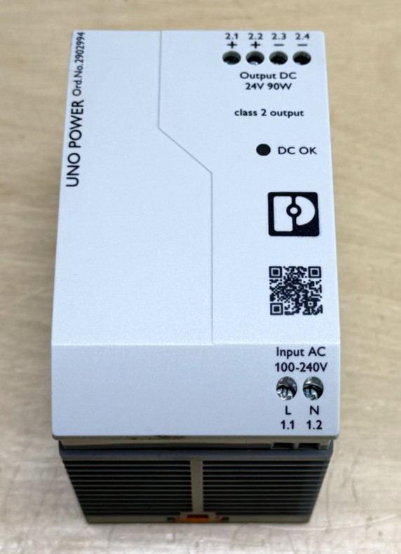 Phoenix UNO-PS/1AC/24DC/90W/C2LPS DC Power Supply, 24 VDC, 2902994