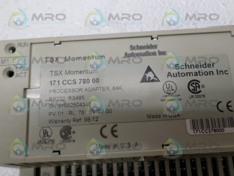 SCHNEIDER TSX MOMENTUM 171CCS78000 PROCESSOR ADAPTER NSNP