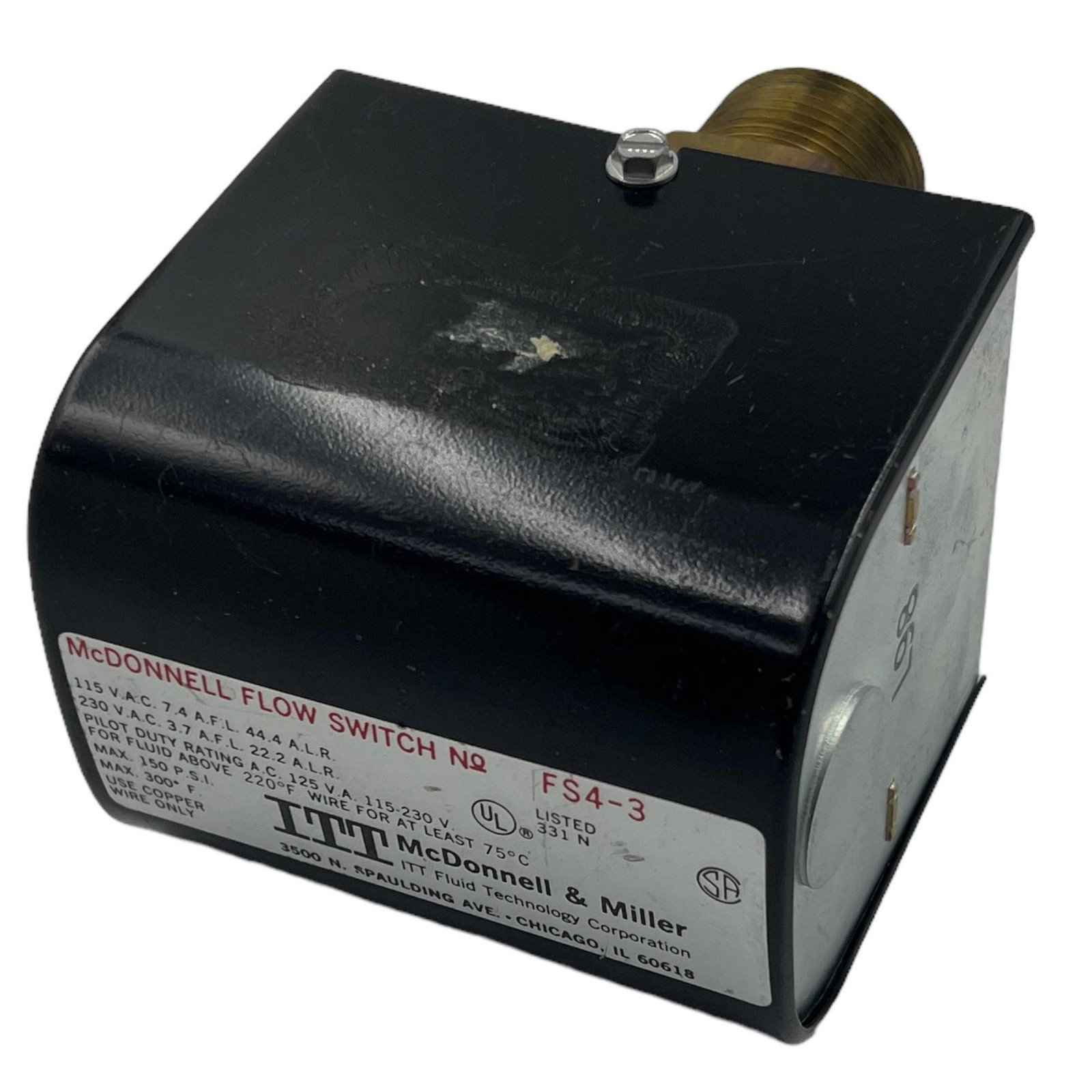MCDONNEL & MILLER FS4-3 FLOW SWITCH 115V 230V ITT