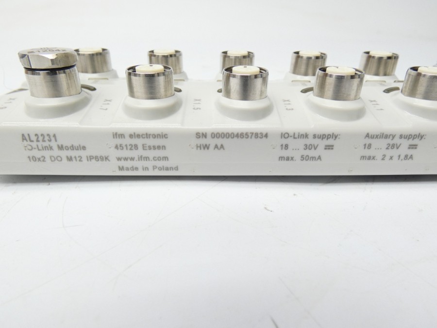 IFM EFECTOR AL2231 IO-LINKMODULE10X2DOM12IP69K 18-30V 1.8A NSMP