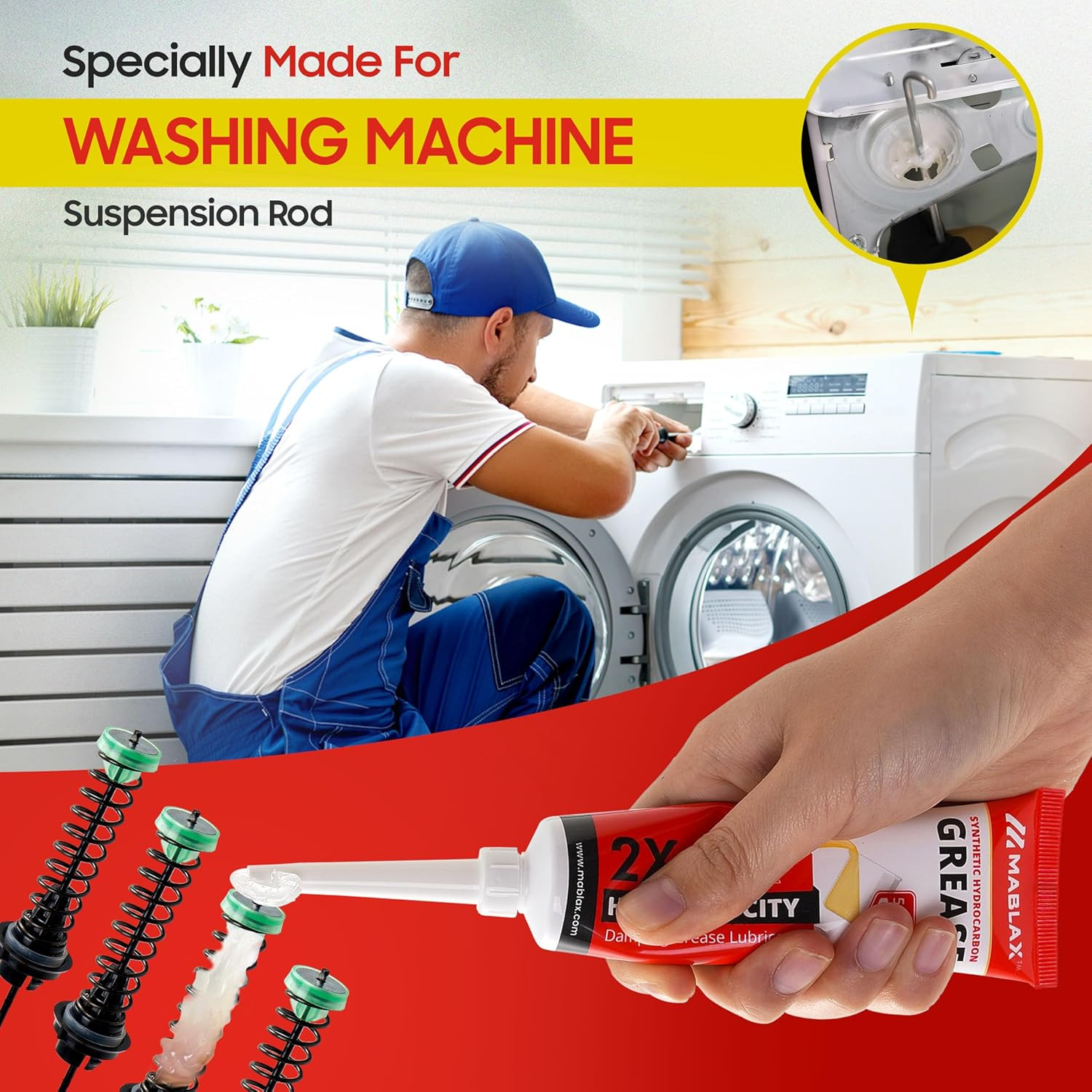 Damping Grease Washing Machine Suspension Rod 50G – Medium-Viscosity Lubricant f