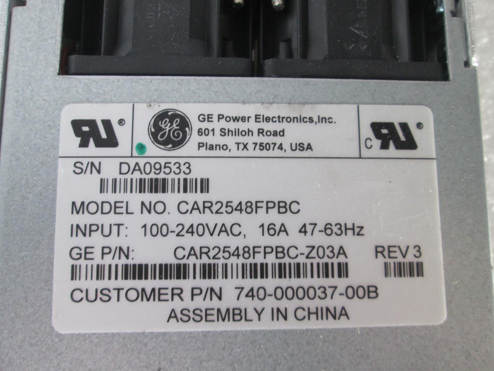 GE CAR2548FPBC POWER SUPPLY 240VAC 740-000037-00B