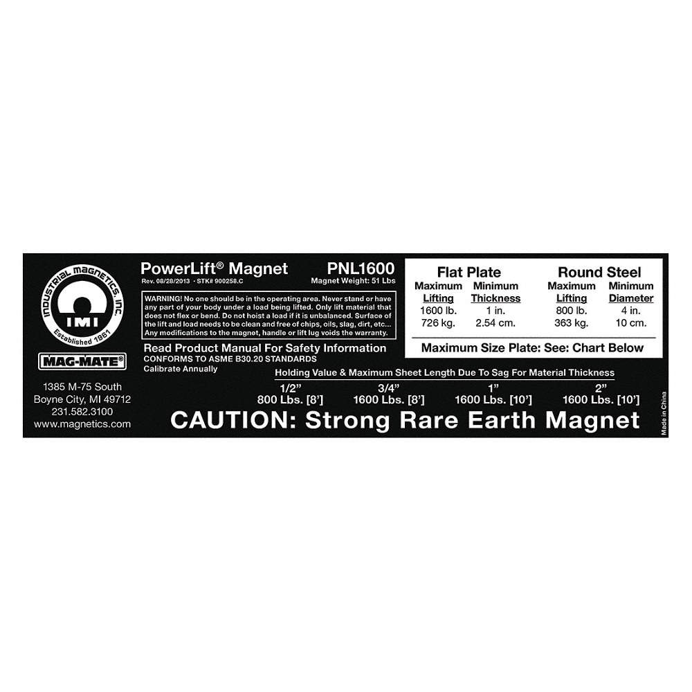 MAG-MATE 900258 Replacement Capacity Sticker 42EV72