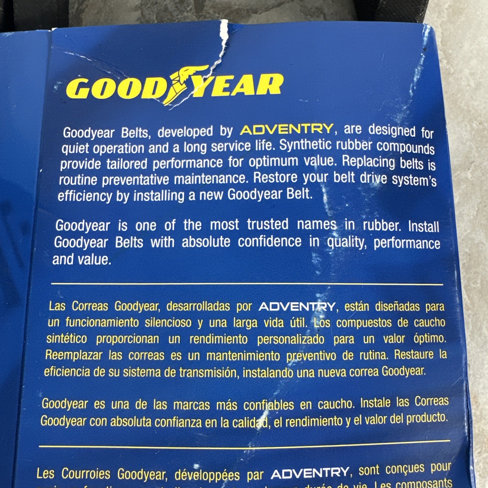 B60 Goodyear Classic Wrapped V-Belt 60” Effective Length 5L630 New CF10Z