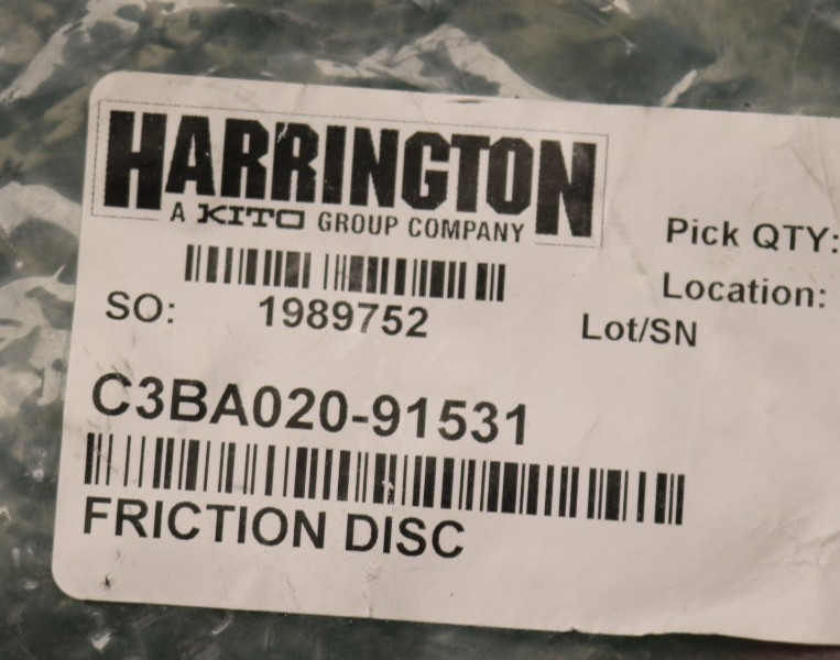 Lot of 14 New Old Stock HARRINGTON Hoist Friction Discs C3BA020-91531 & 1989752