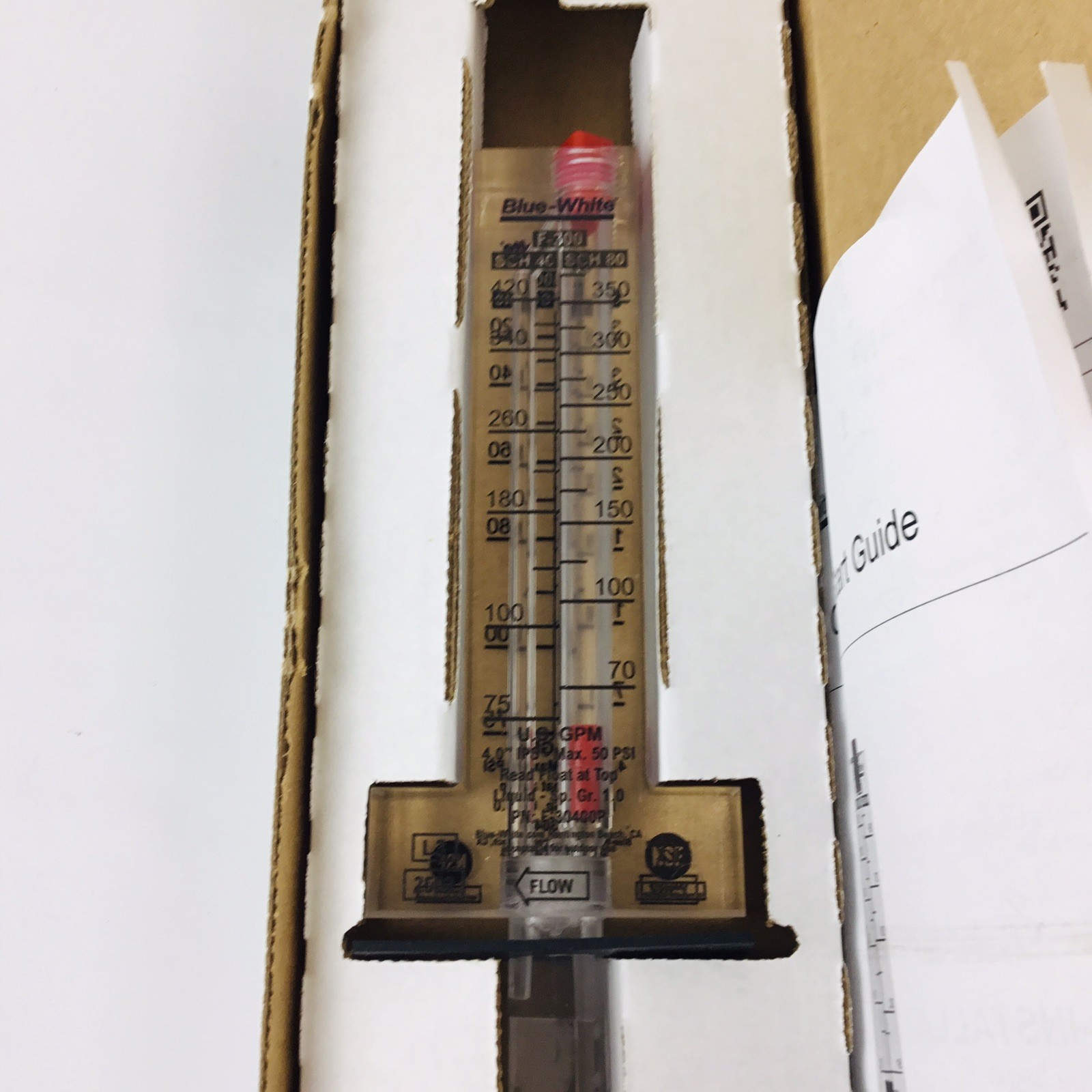 Blue-White F-300 Flowmeter F-30300P 45-240 GPM 4″ Pipe