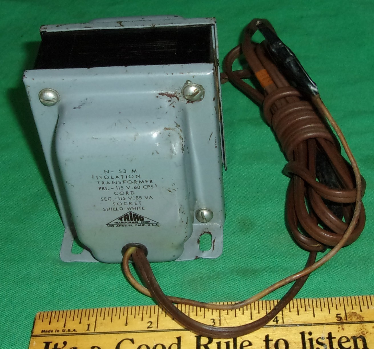TRIAD N-53M Isolation Transformer Clean! WORKING! (1960)