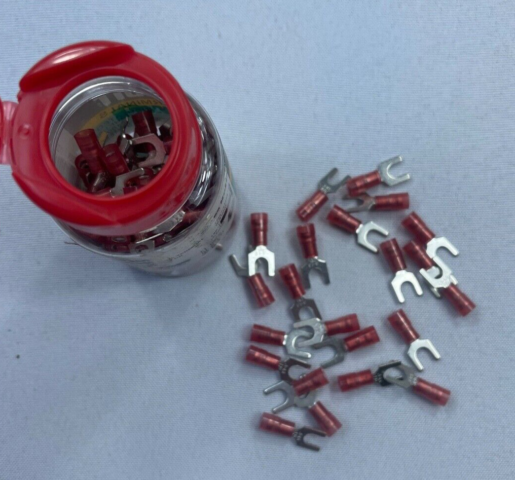 Panduit Fork Terminals 0.5-1.5mm sq. M5 Stud Metric Nylon Insulated Open Bottle