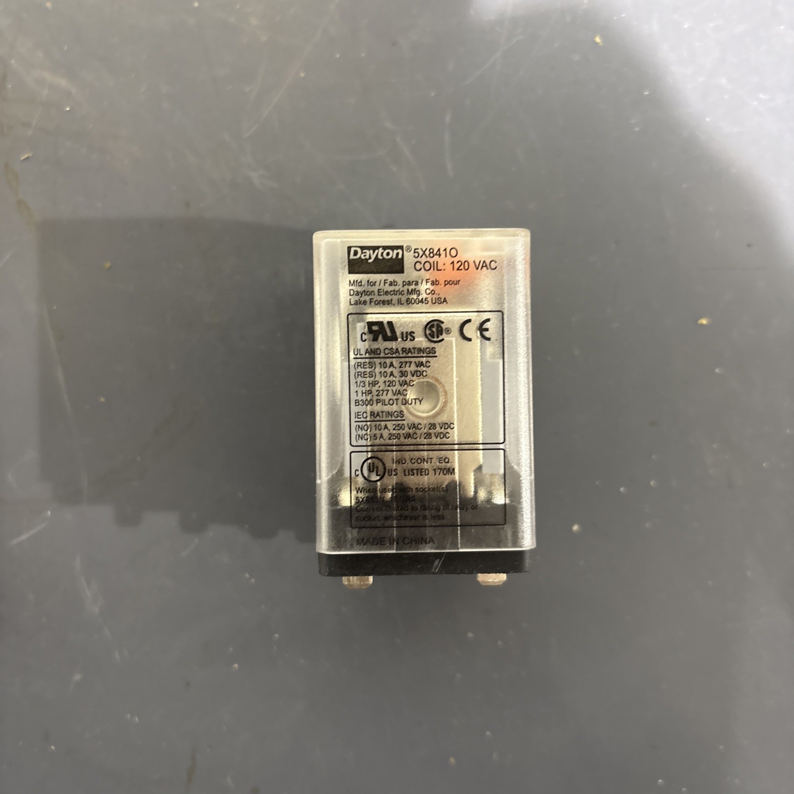 DAYTON 5X841O 120VAC 10A NSMP