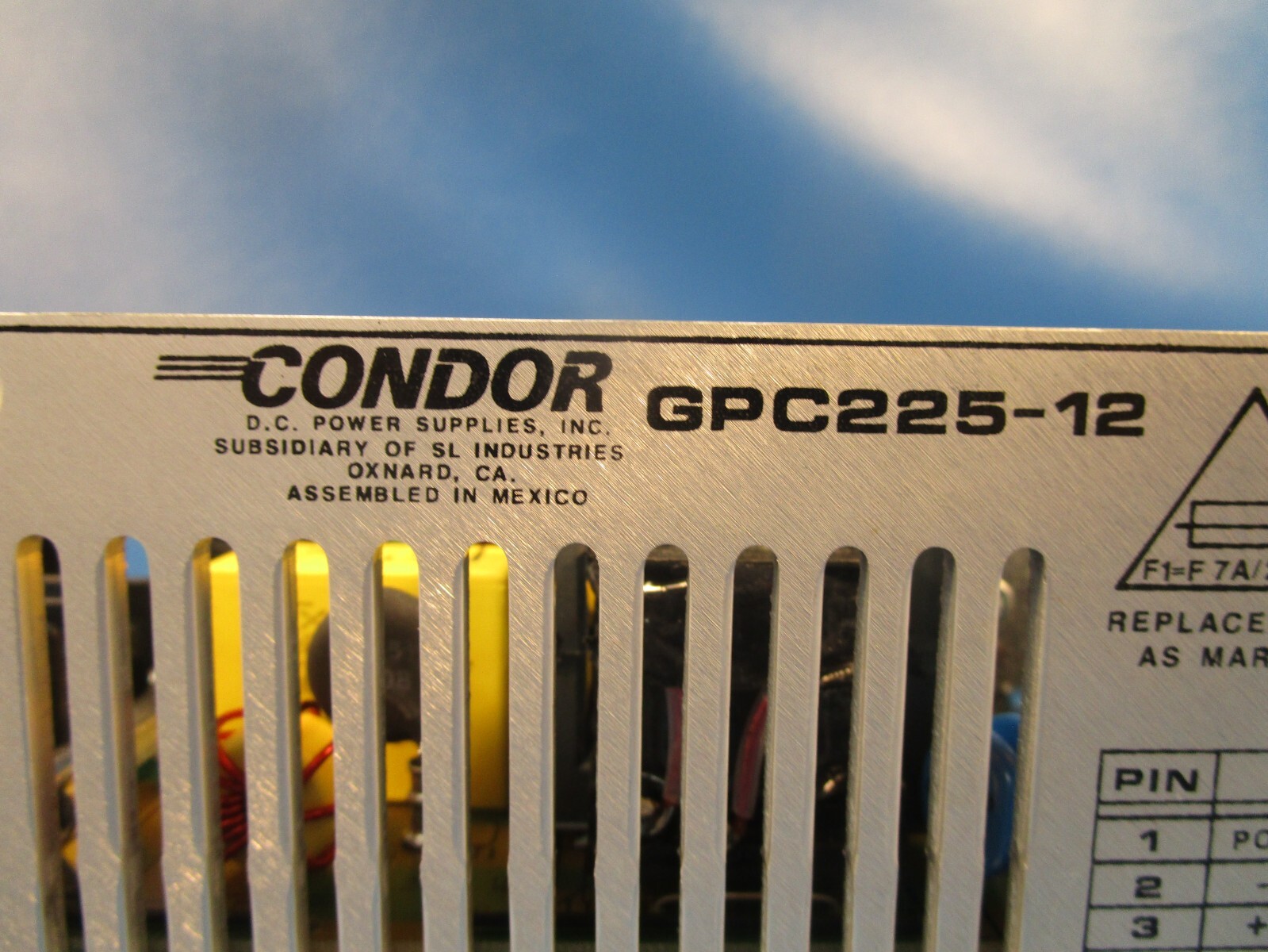 Condor GPC225-12, 12V DC, Power Supply, Input 100-240V ~ 5.5A, 47-63Hz