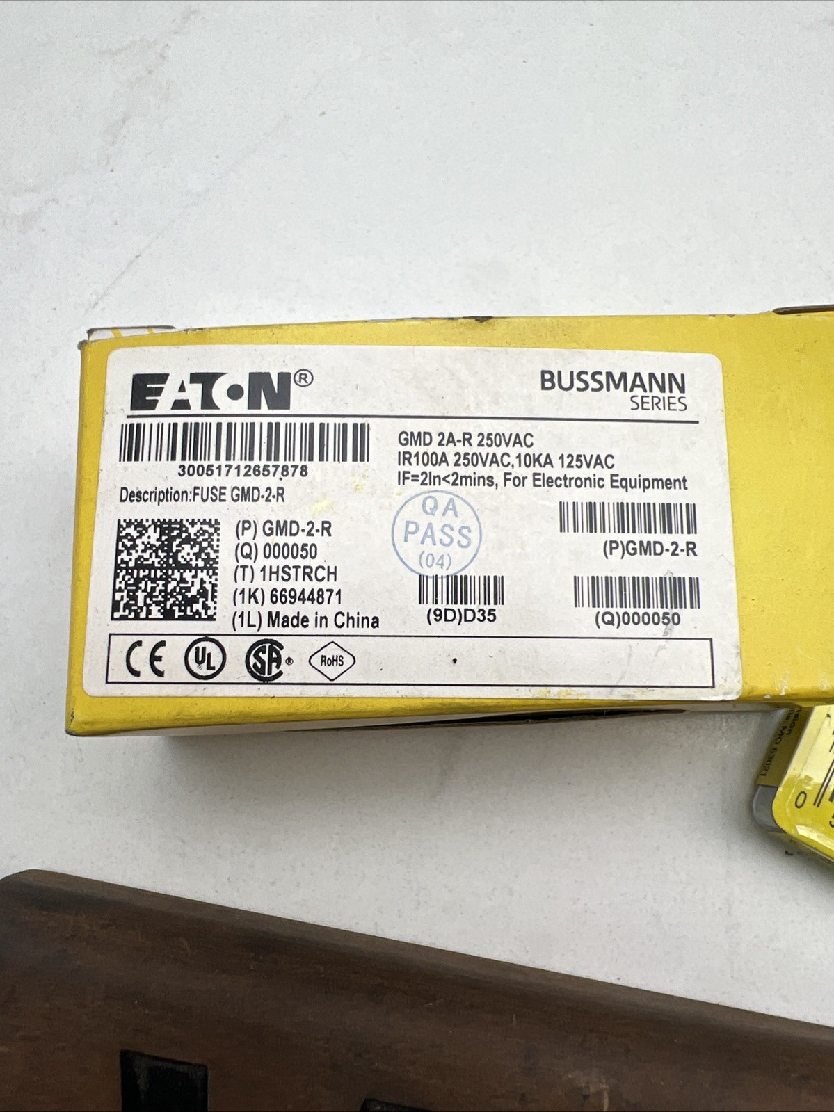 NEW BUSS GMD-2-R FUSE 2AMP 250V T-LAG GLASS 10 Cases Of 5