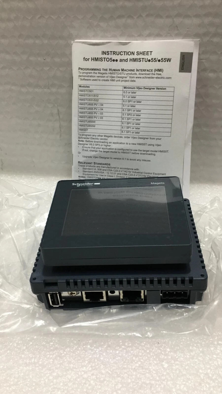 ✅ Schneider Electric HMIS5T Rear Panel With HMIS65 Touchscreen Display