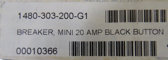MECHANICAL PRODUCTS 1480-303-200-G1 Qty of 10 per Lot BREAKER MINI 20 AMP BLAC