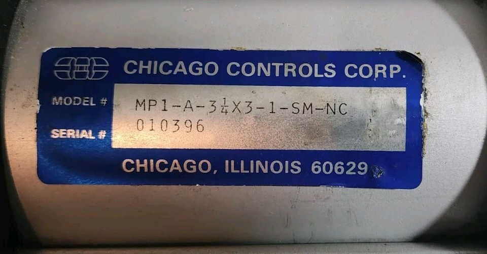 CHICAGO CONTROLS PNEUMATIC CYLINDER MP1-A-3 1/4X3-1-SM-NC
