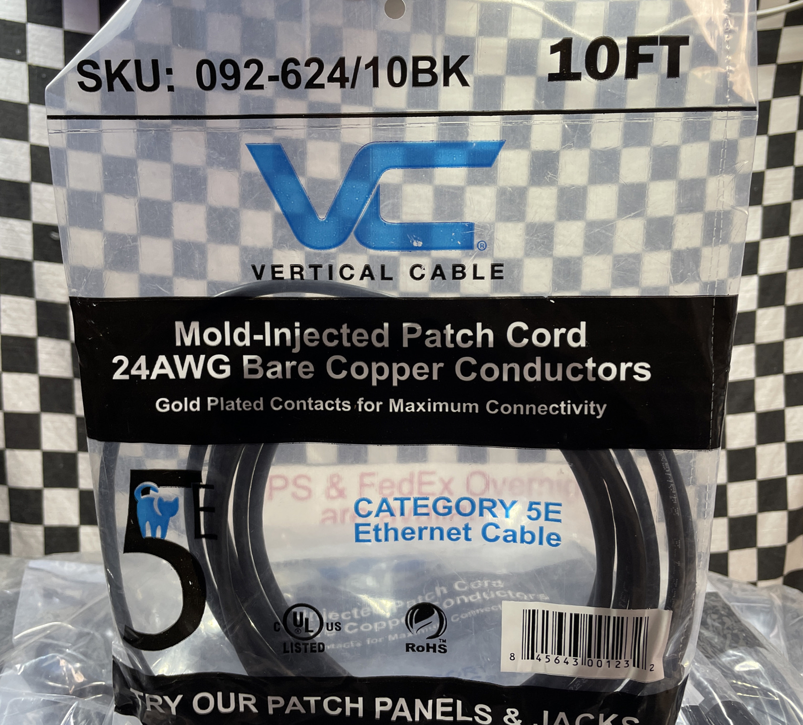 Cable CAT5E, Ethernet Patch Cable Black 10 FT, LOT OF 88, SHIPSAMEDAY