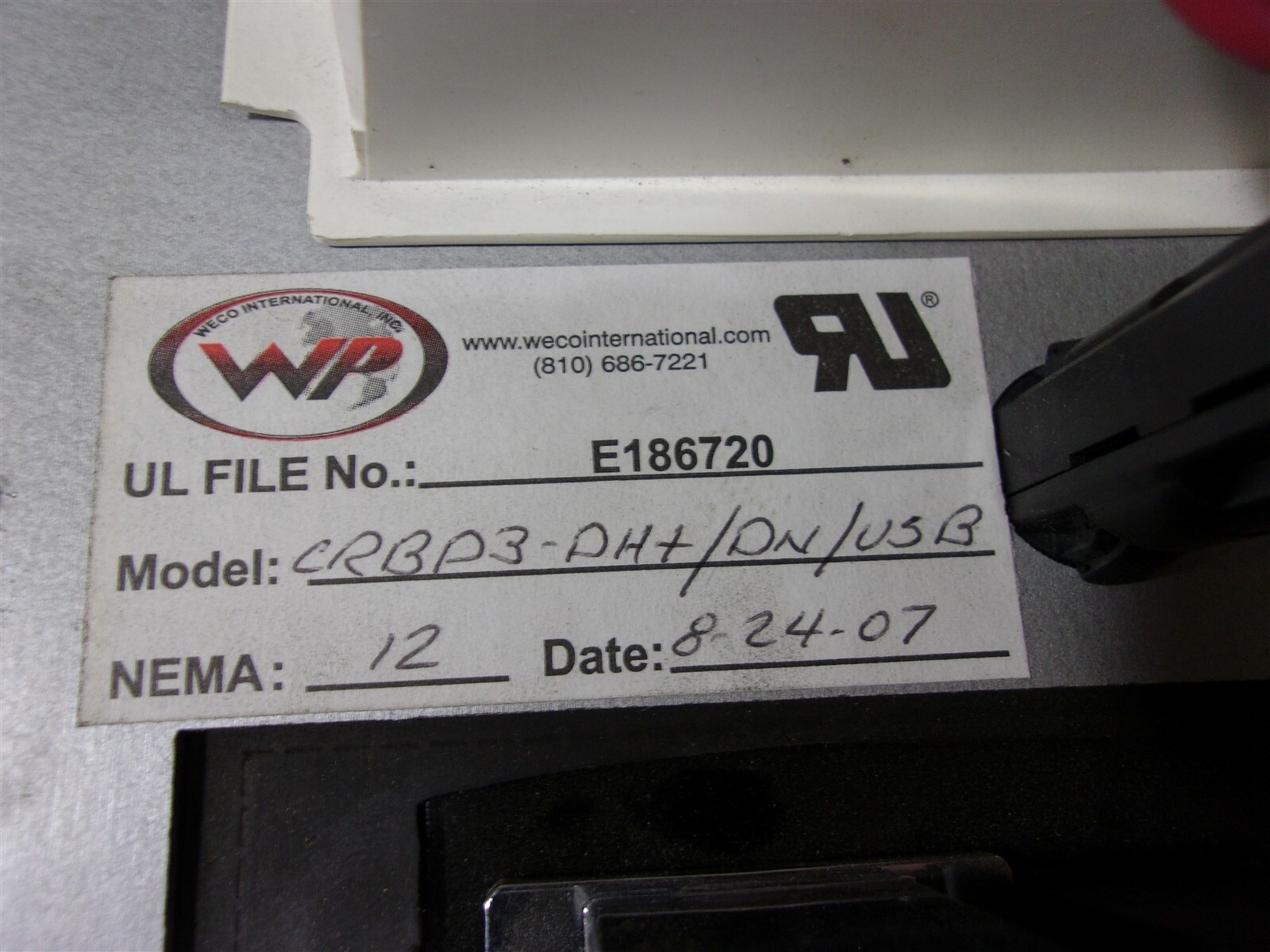 Weco Products E186720 Program Terminal Panel *FREE SHIPPING*