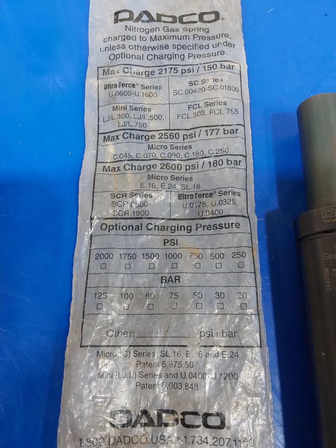 DADCO SC.00740.50.TO. Nitrogen Gas Spring SEAL KIT: 98.801D.00740